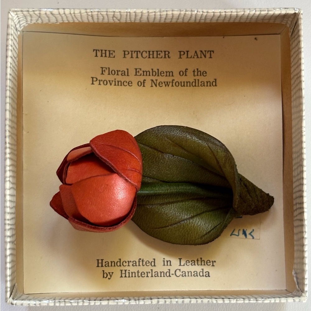 Hinterland-Canada Leather Pitcher Plant Brooch